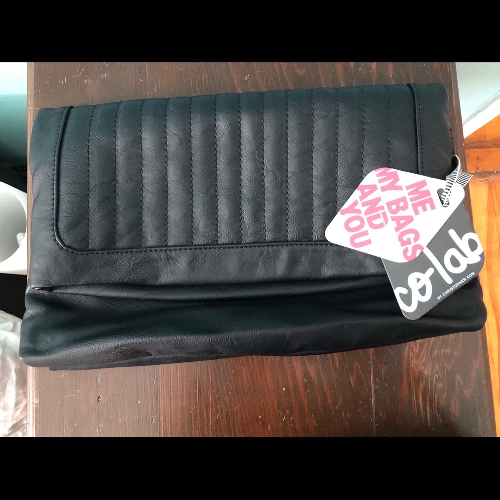 New Vegan black Co-lab large clutch purse